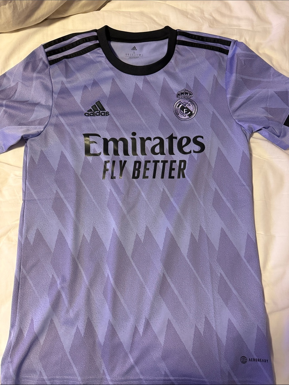 adidas Lavender Soccer Jersey with Black Trim
